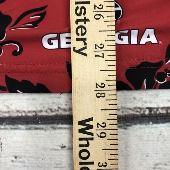 Reyn Spooner UGA Georgia Bulldog Performance Polo Medium Aloha Print Red NWT - Picture 6 of 10